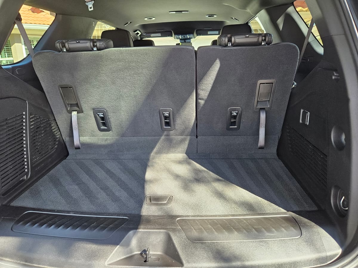 Vacuumed SUV cargo area with seats folded