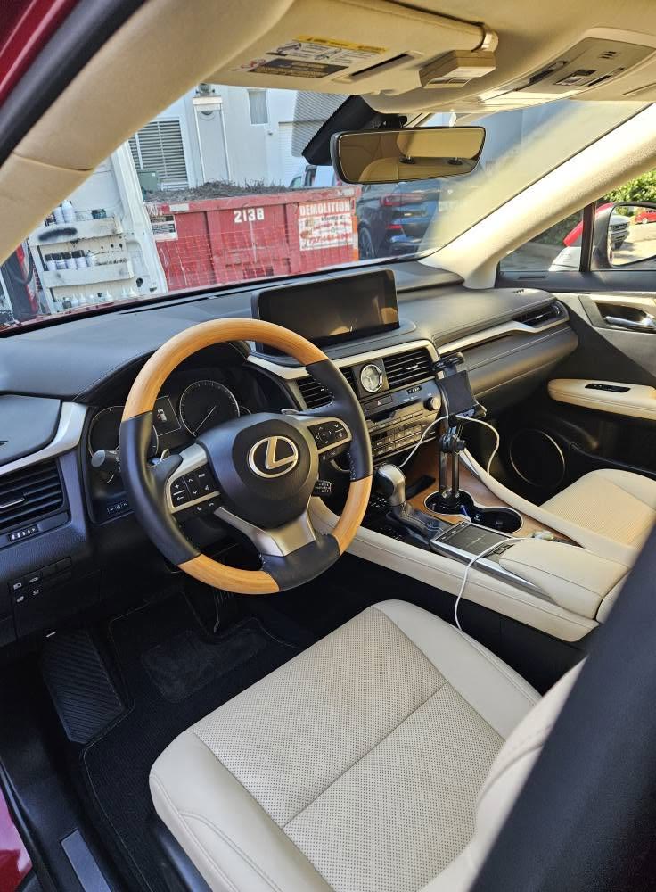 Lexus RX dash and wood steering wheel