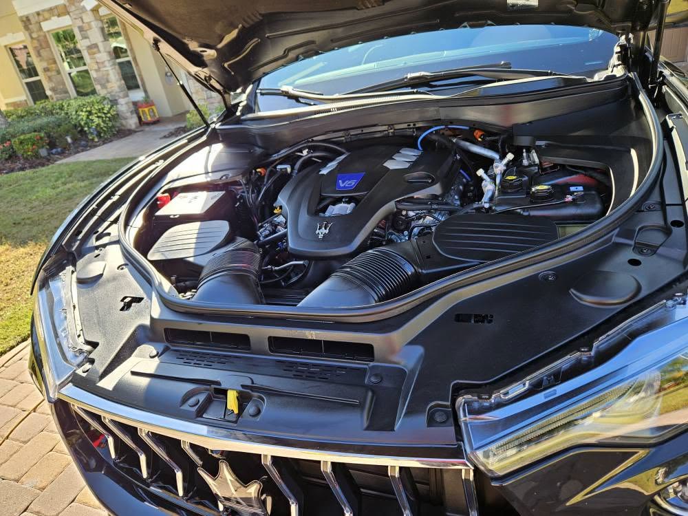 Cleaned Maserati engine bay